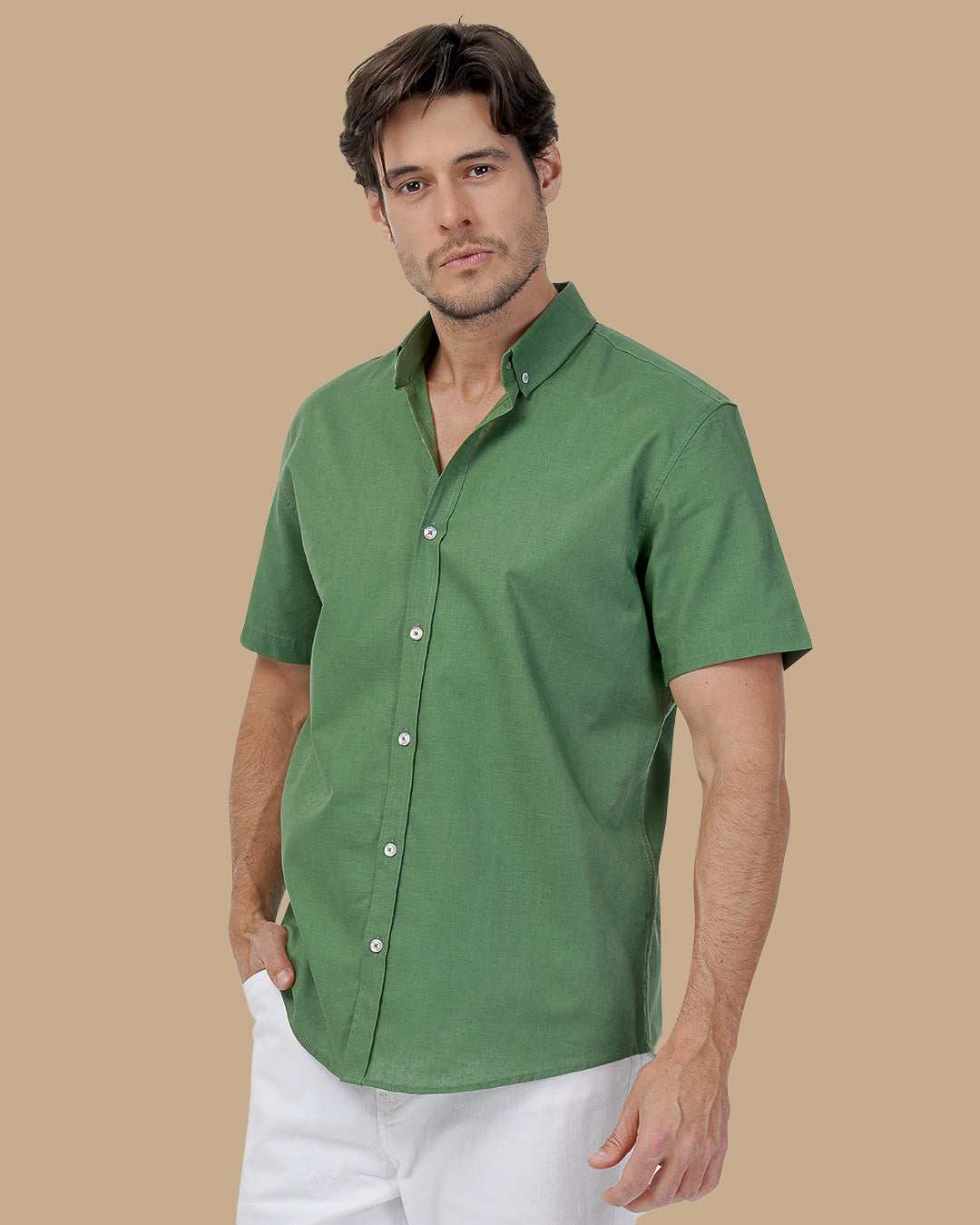 Olive Green Linen shirt