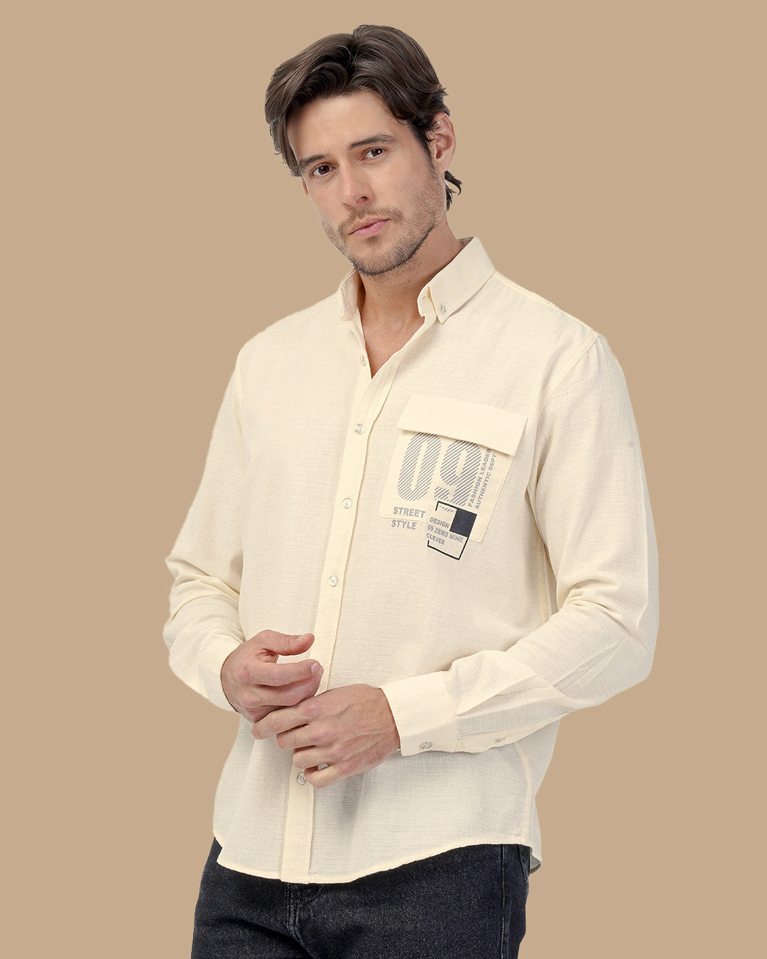 Off-White Cotton shirt - With Pocket