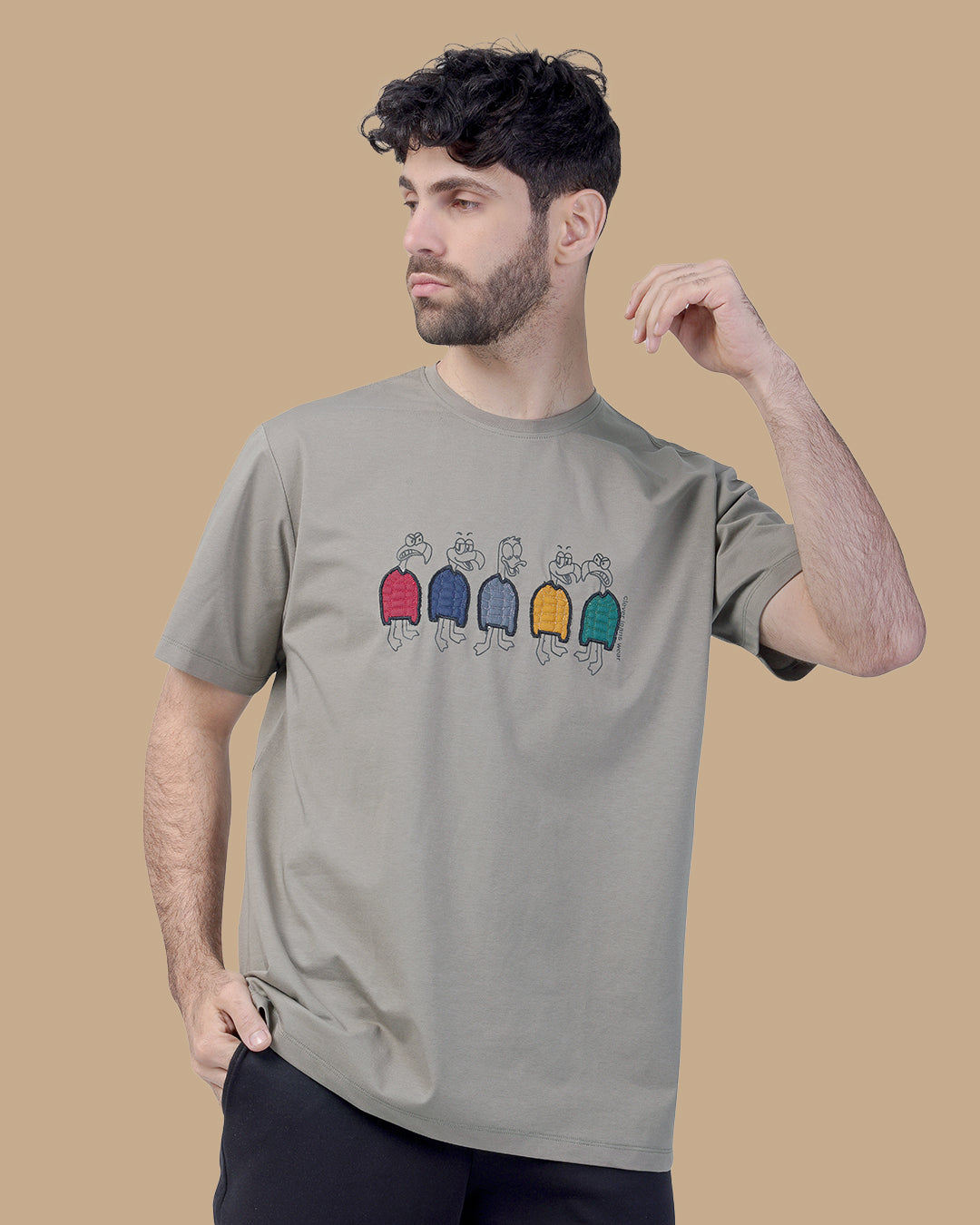 Khaki Cotton T-shirt