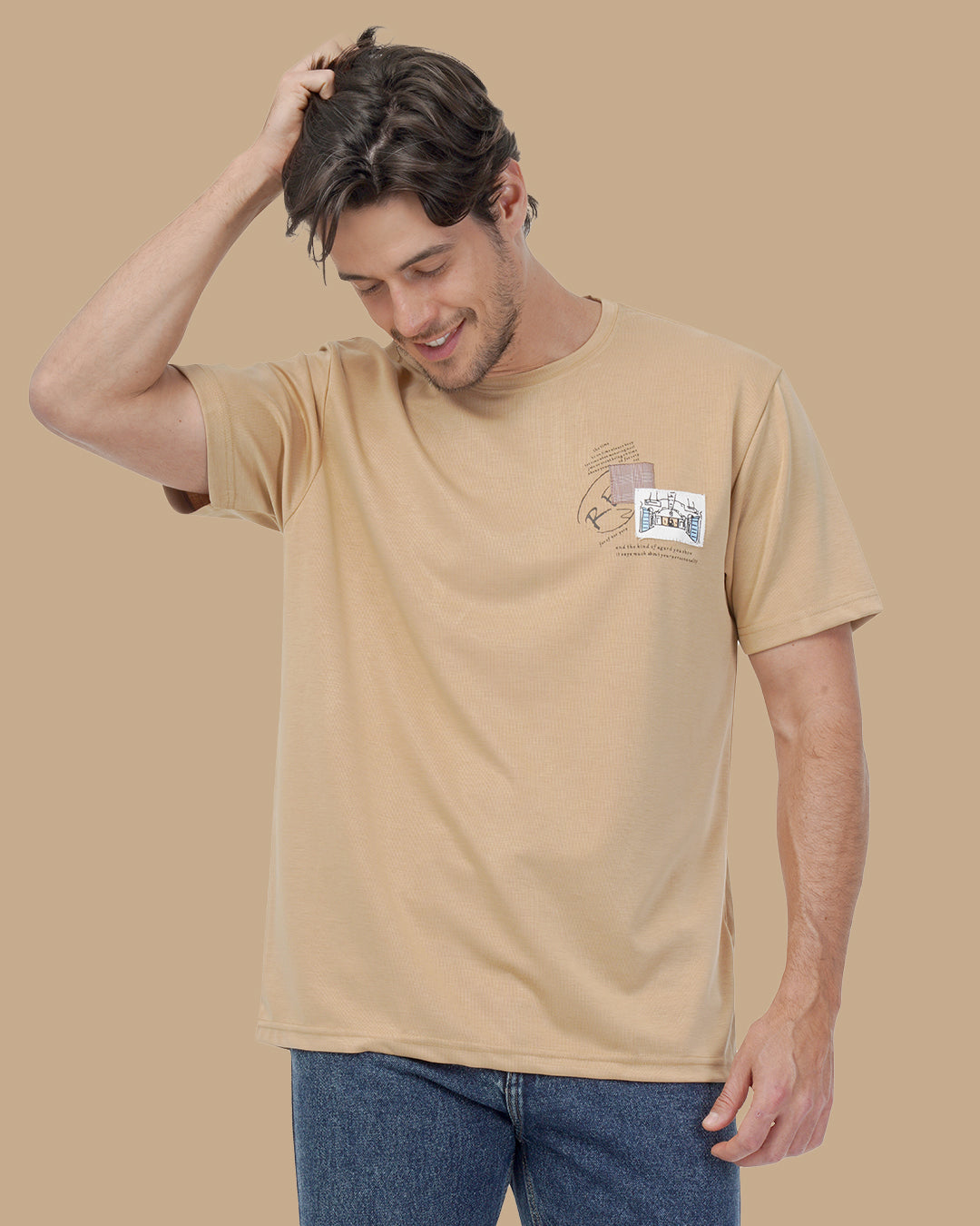 Camel Cotton T-shirt