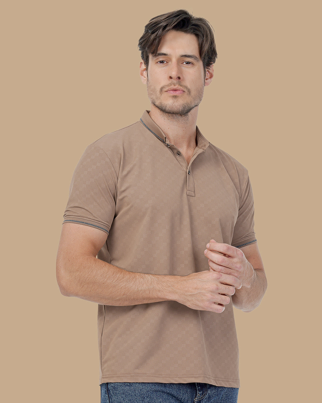 Camel Cotton Polo Shirt
