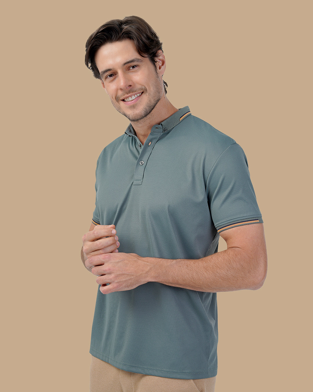 Mint Green Cotton Polo Shirt