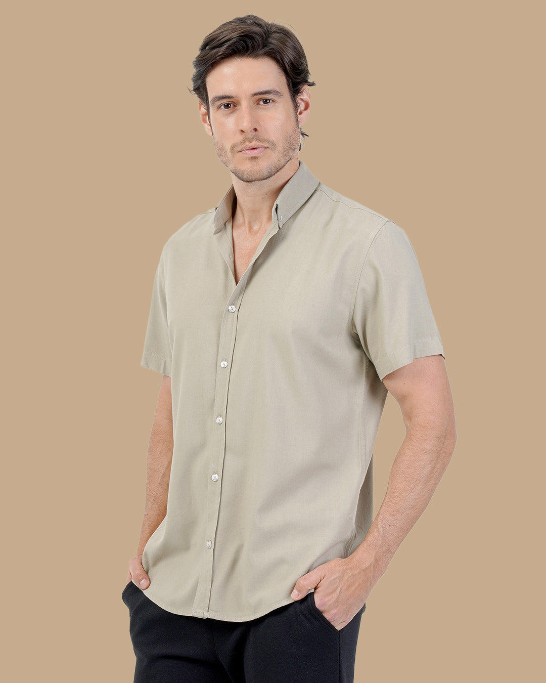 Beige Medium Cotton shirt