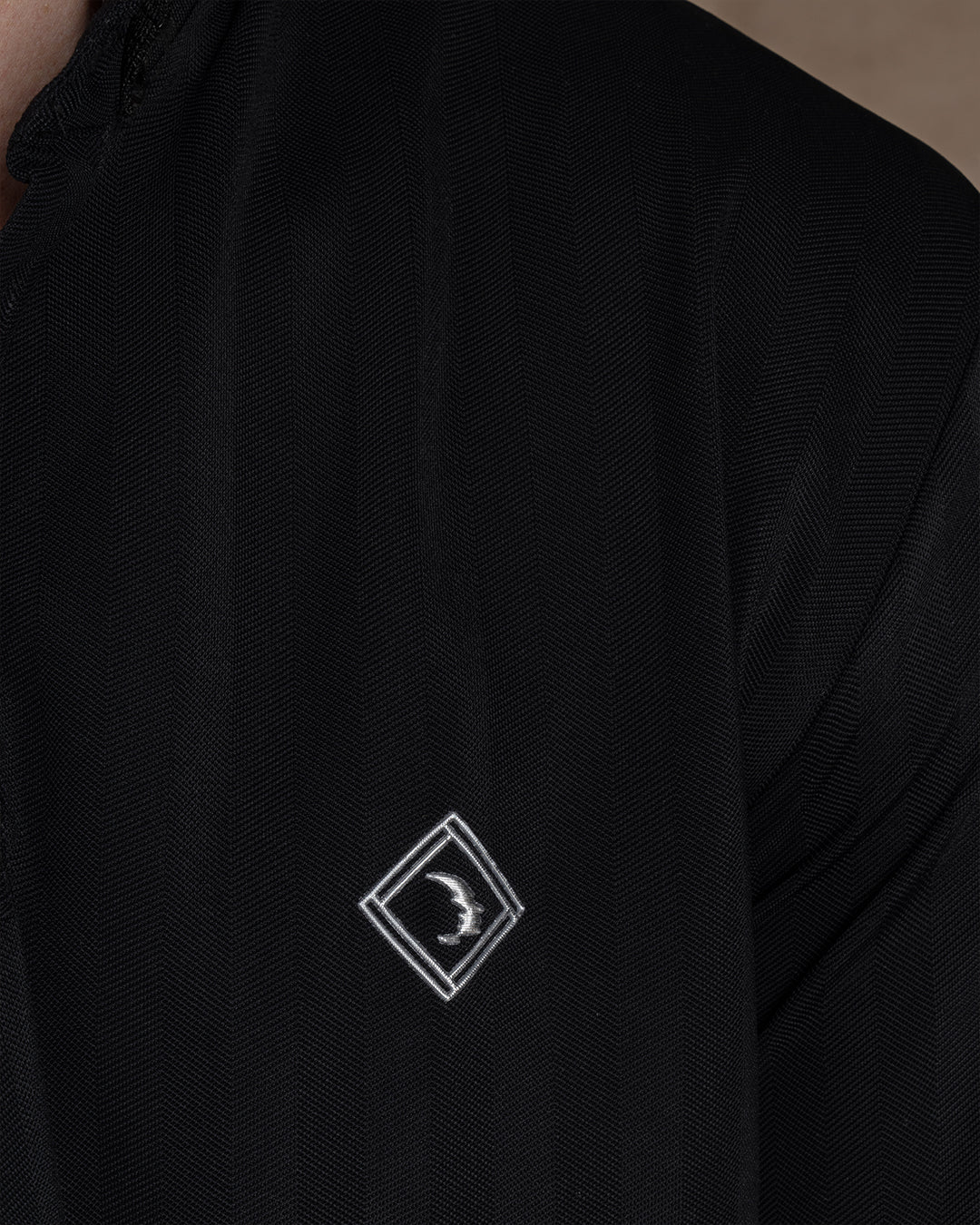 Black Cotton Polo Shirt With Button