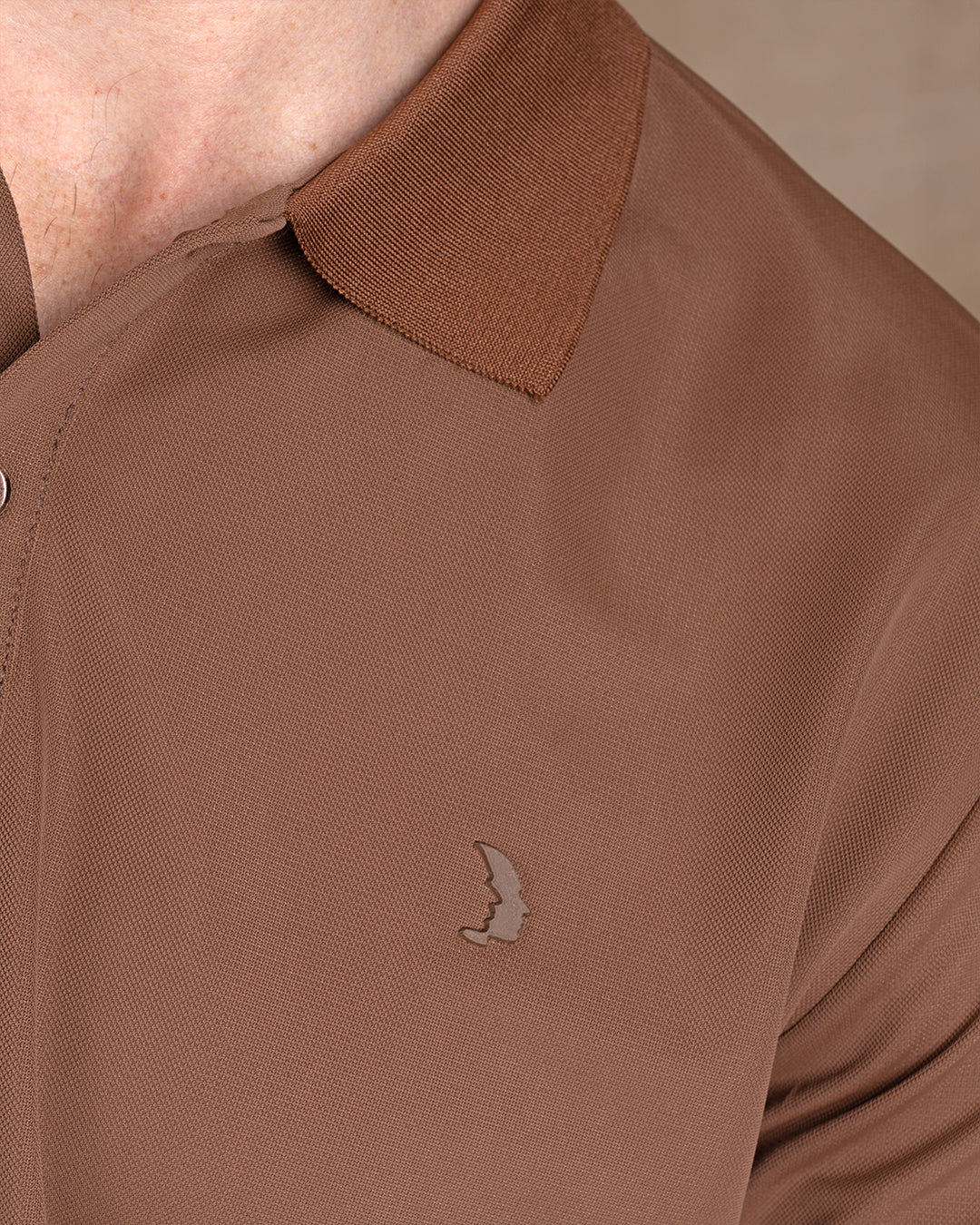 Brown Cotton Knitted Polo Shirt Short sleeves