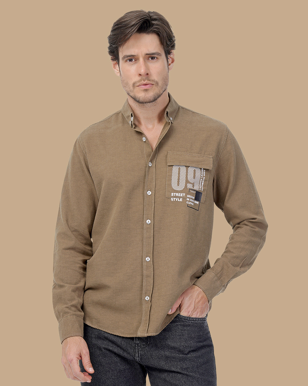 Brown Cotton shirt