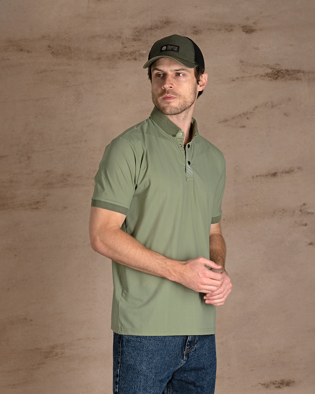 Bistage Cotton Knitted Polo Shirt With Button