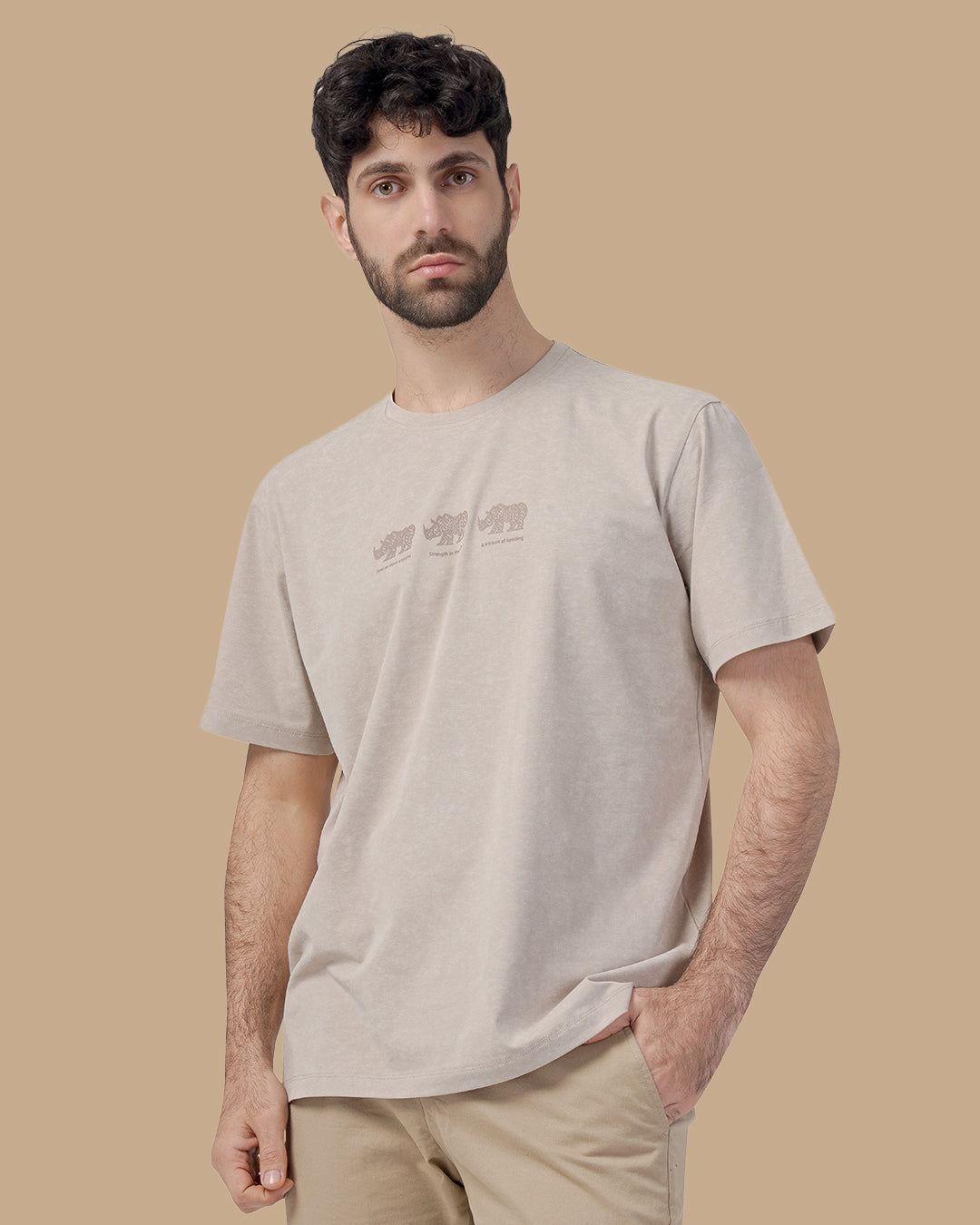 Beige Cotton T-shirt