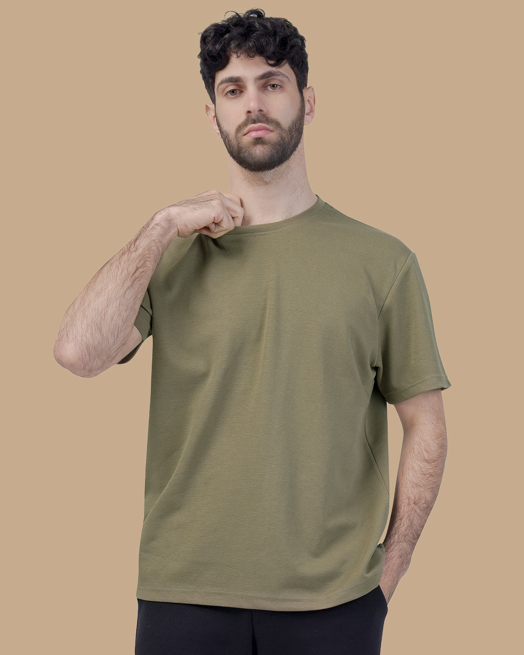 khaki Cotton T-shirt