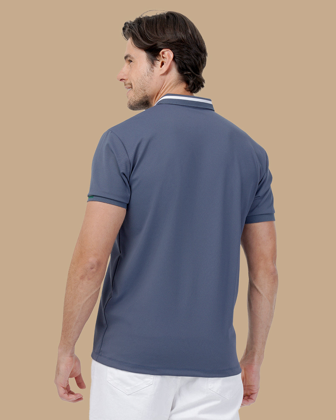 Indigo Cotton Polo Shirt