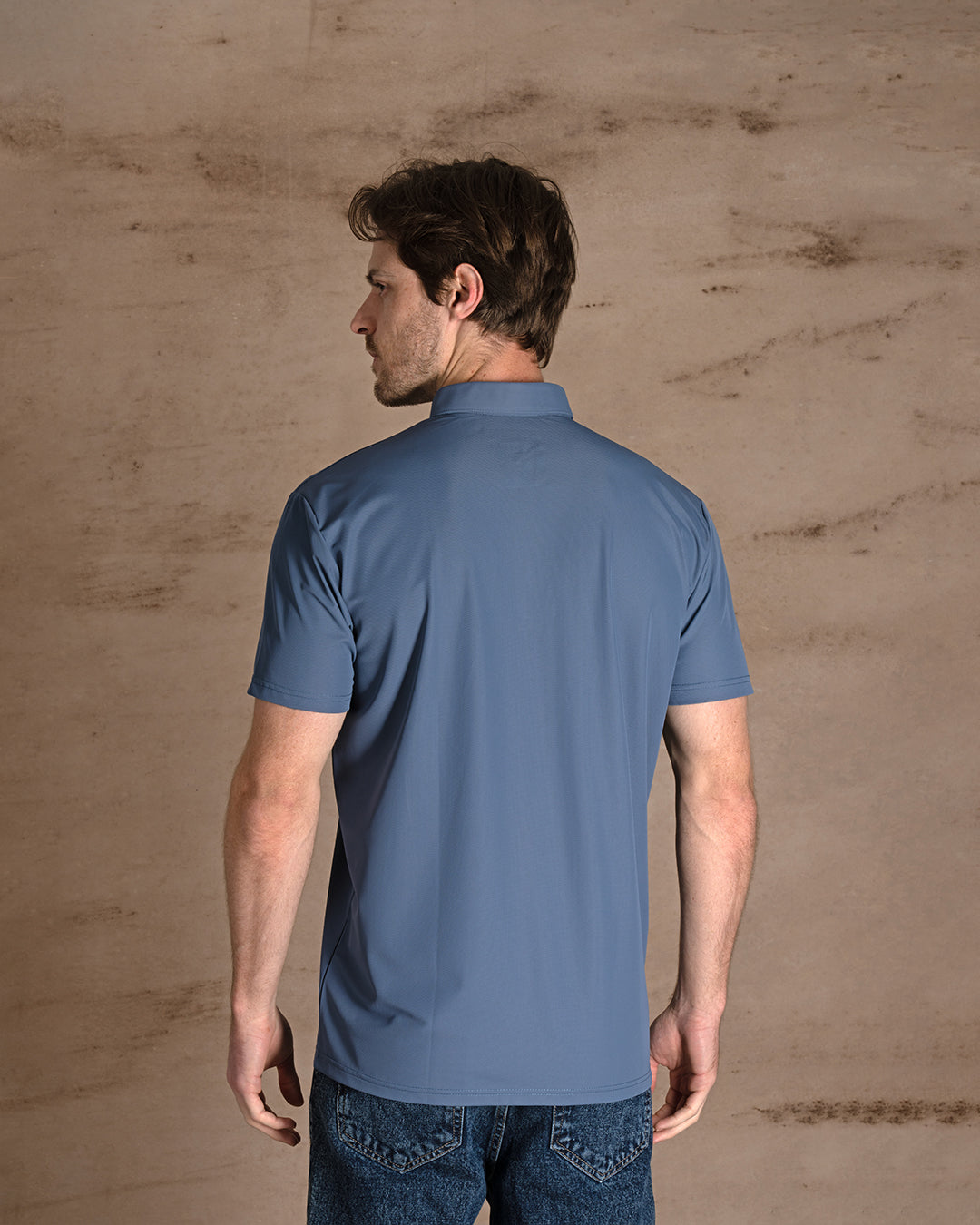 Indigo Cotton Polo Shirt Short sleeves