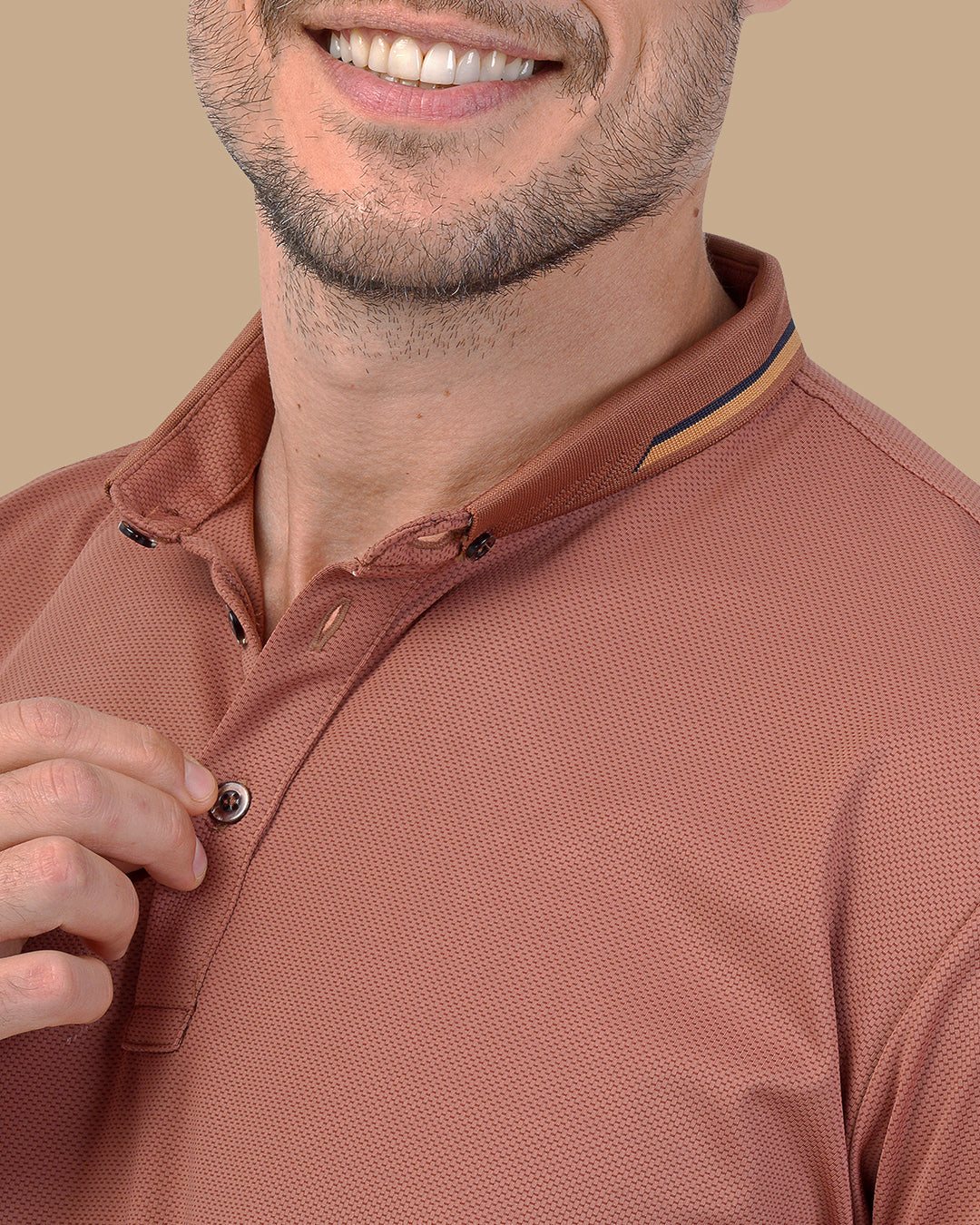 Brown Cotton Polo Shirt