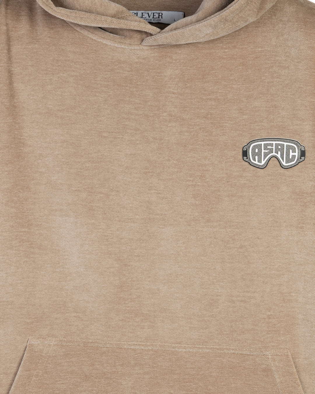 Beige Plain Velvet Hoodie