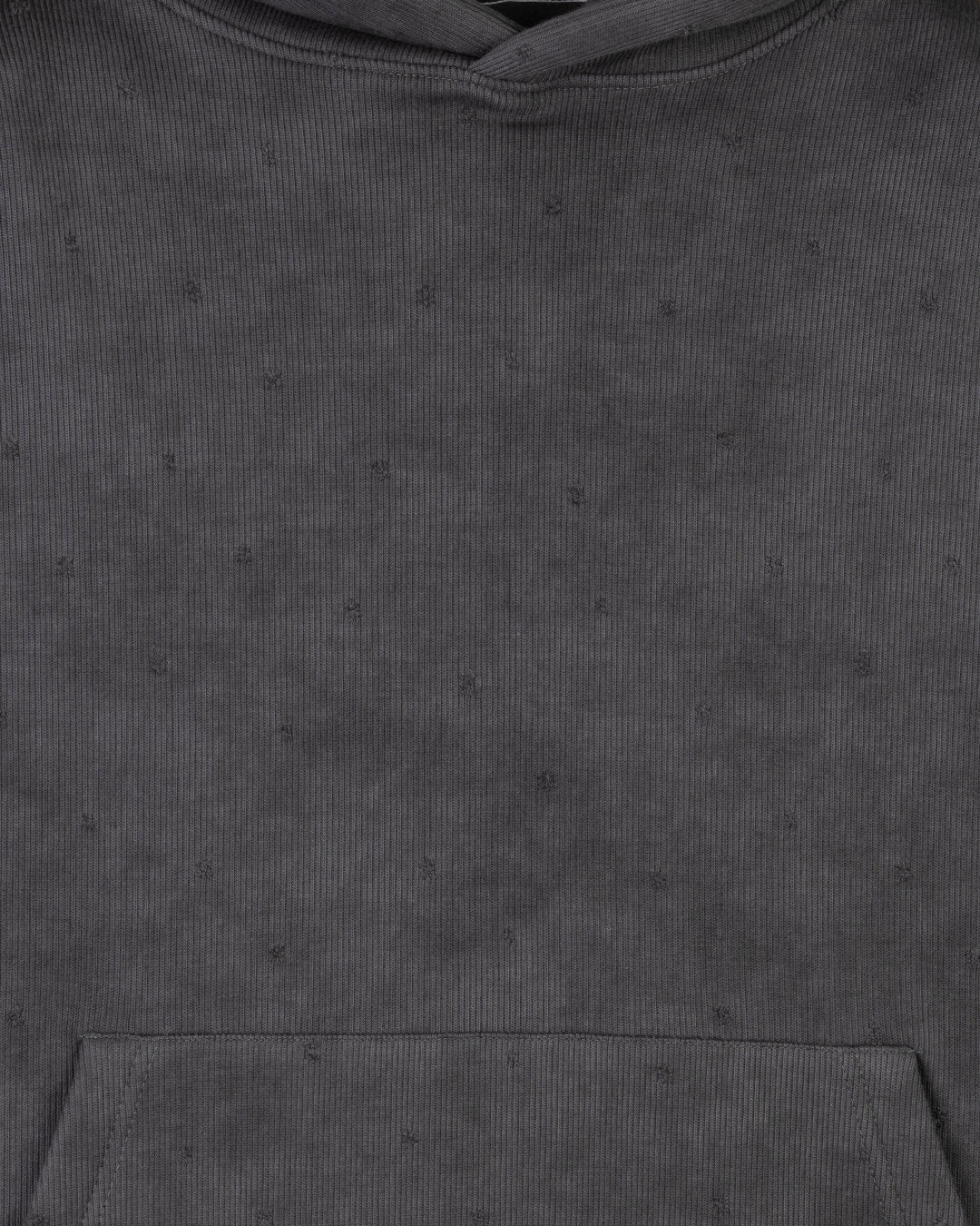 Dark-Grey Acid Wash Cotton Hoodie