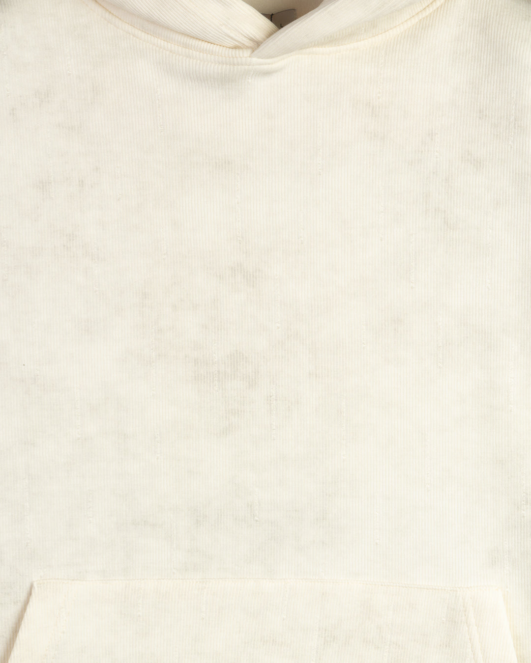 Beige Acid Wash With Defined Seam Lines Cotton Hoodie