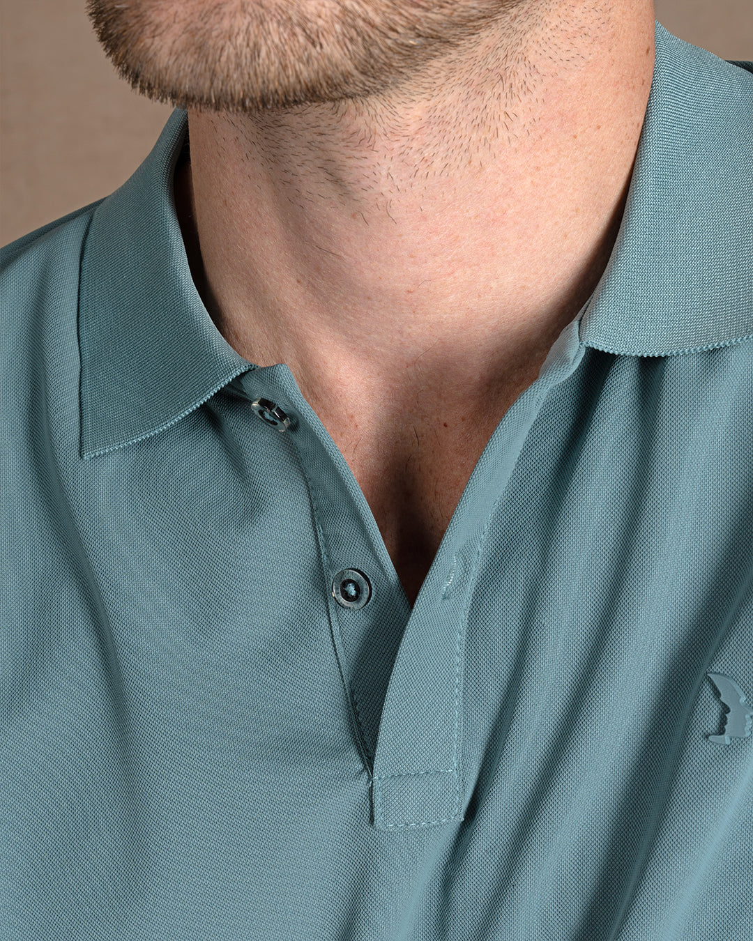 Dark Mint Cotton Knitted Polo Shirt Short sleeves