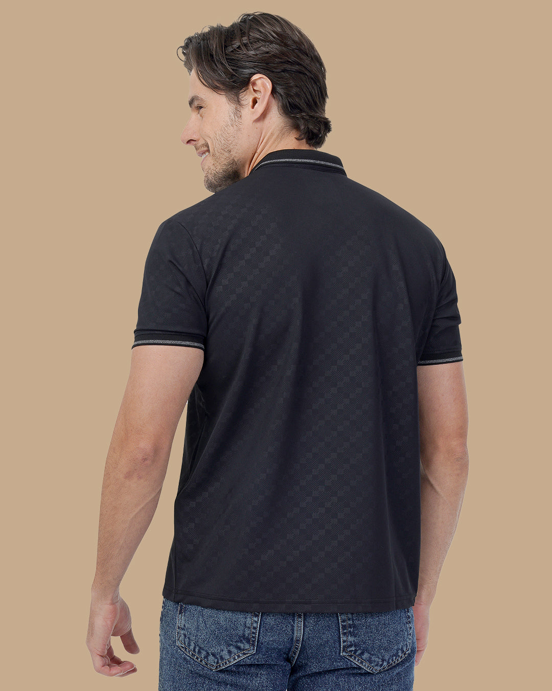 Black Cotton Polo Shirt