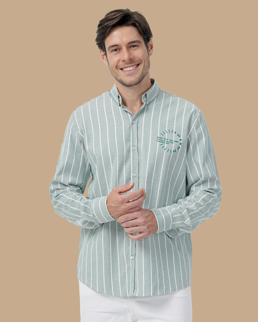 Green Cotton Big size shirt