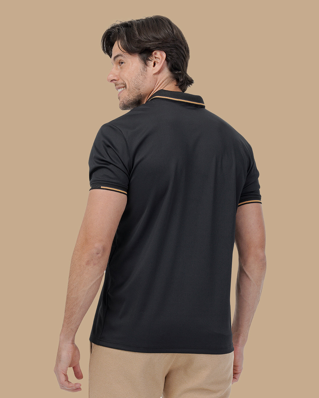 Black Cotton Polo Shirt
