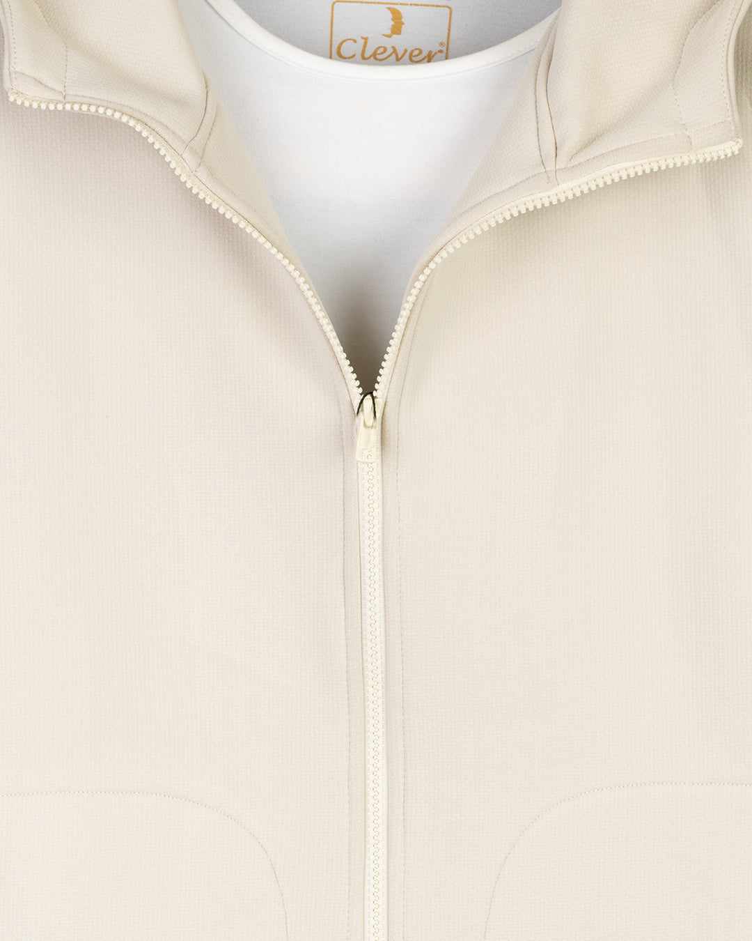 Off-White Modern Full-Zipper Plain Cotton Hoodie