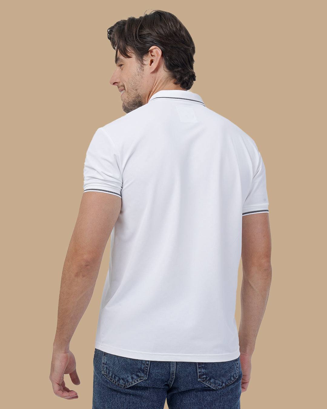 White Cotton Polo Shirt