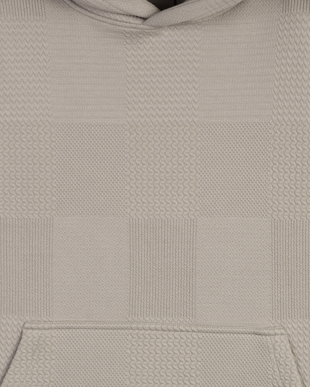 Grey Patterned Knit cotton Hoodie