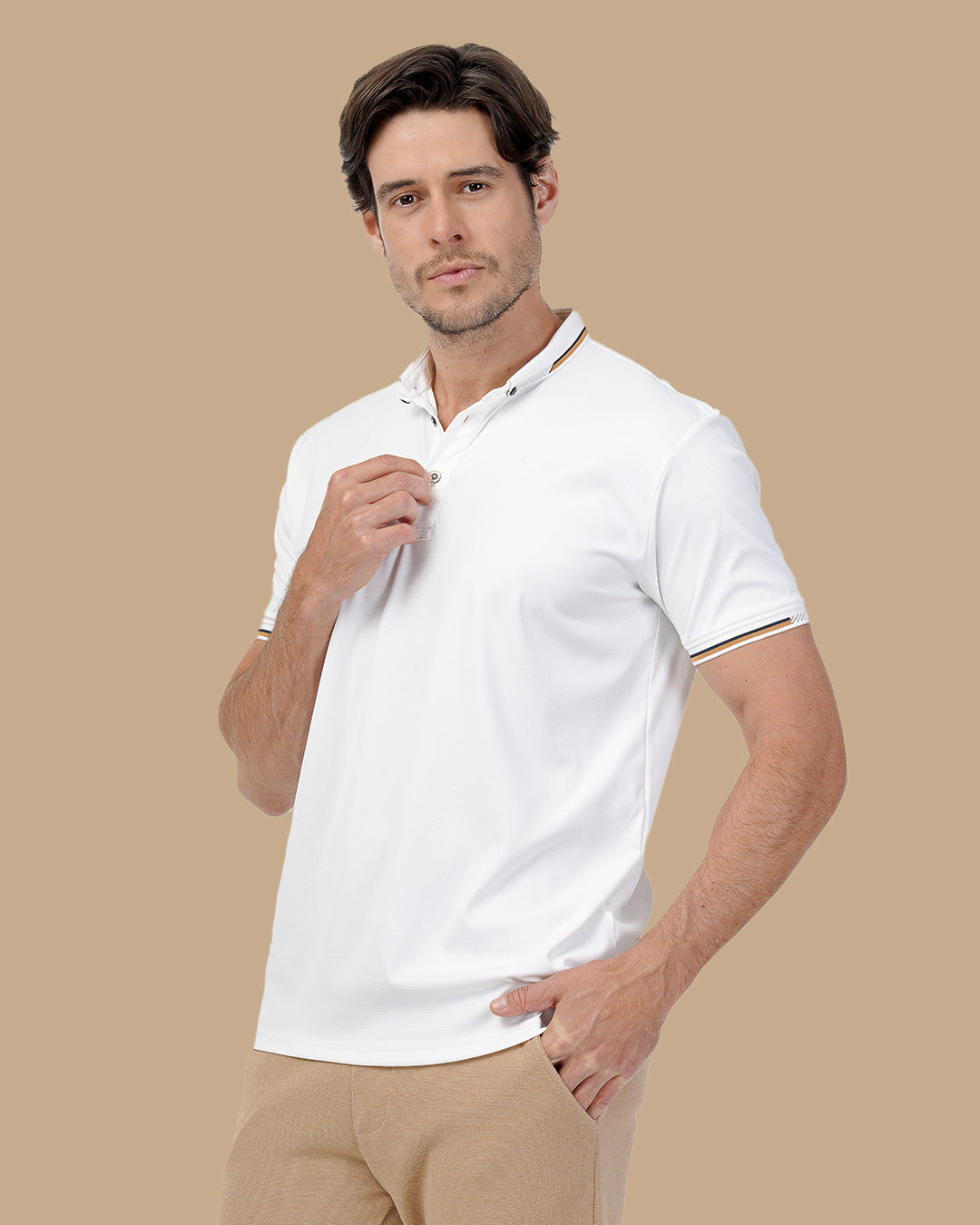 White Cotton Polo Shirt
