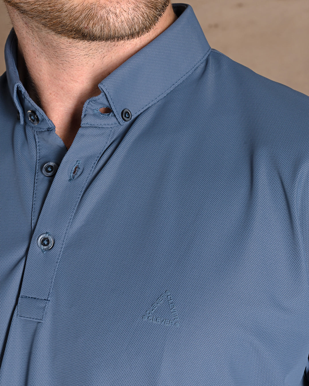 Indigo Cotton Polo Shirt Short sleeves