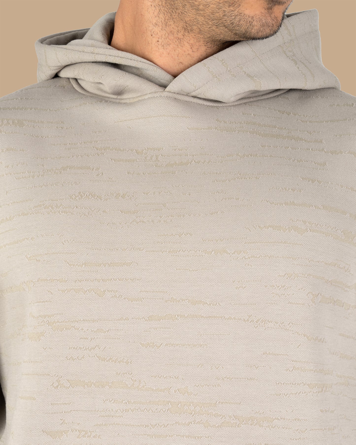 Grey Knitted Cotton Hoodie