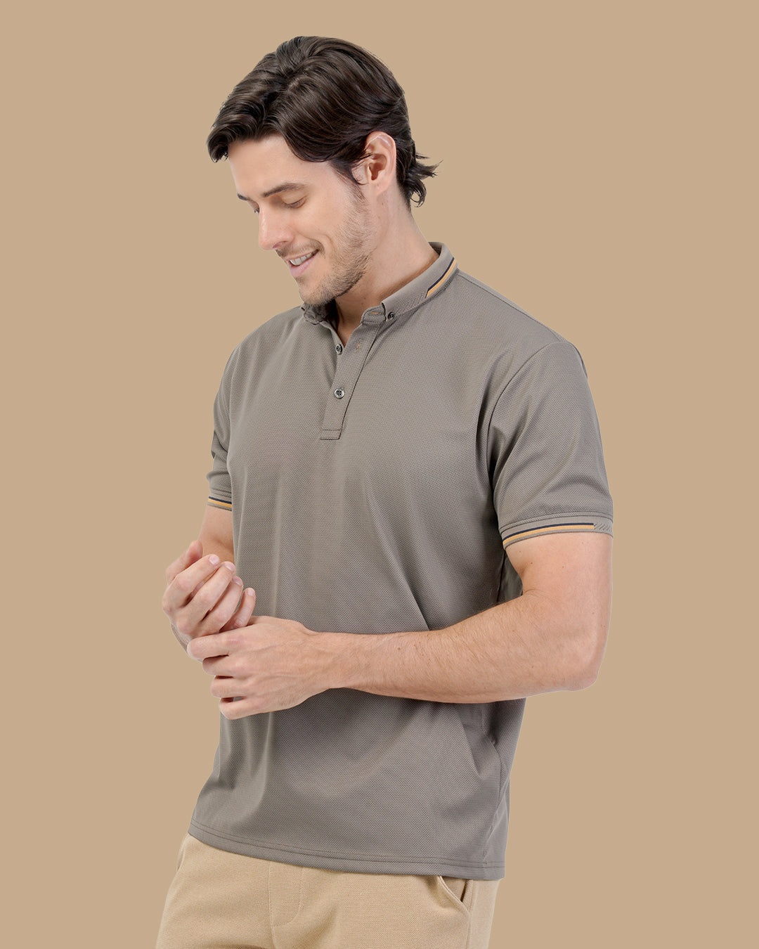 Brown Cotton Polo Shirt