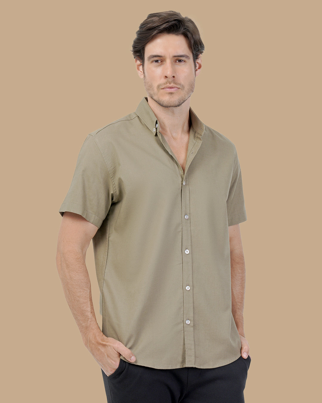 Olive Brown Linen shirt