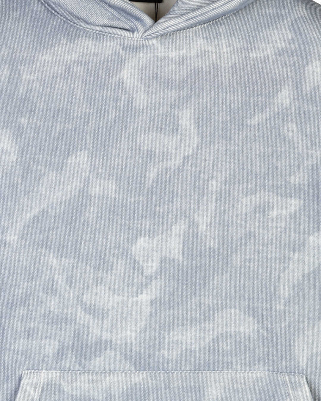 Navy patterned Velvet Hoodie