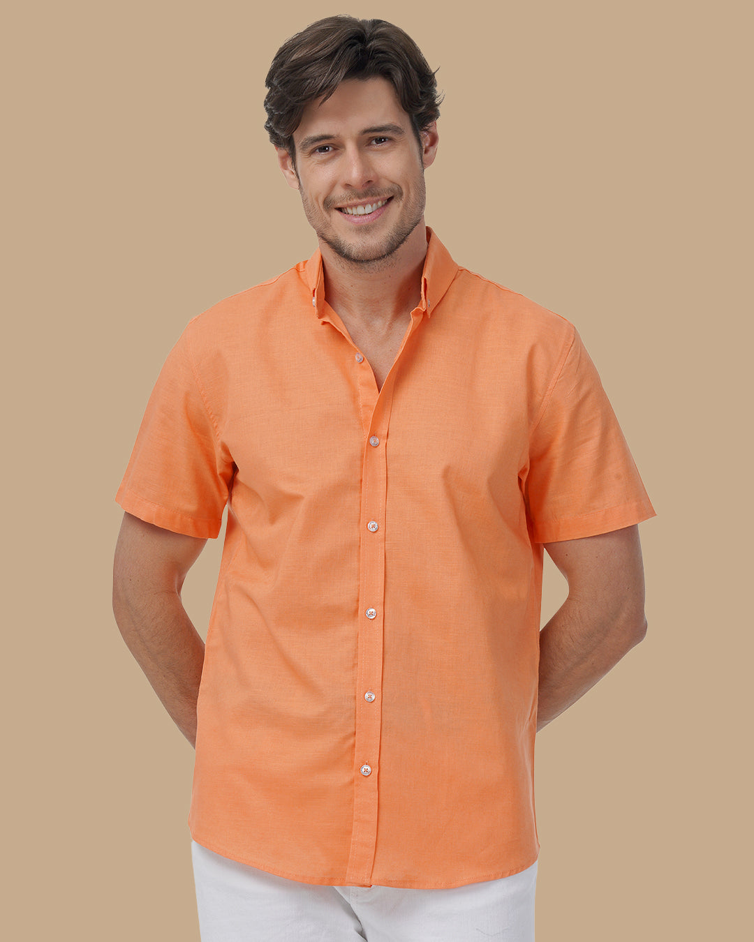 Orange Linen shirt