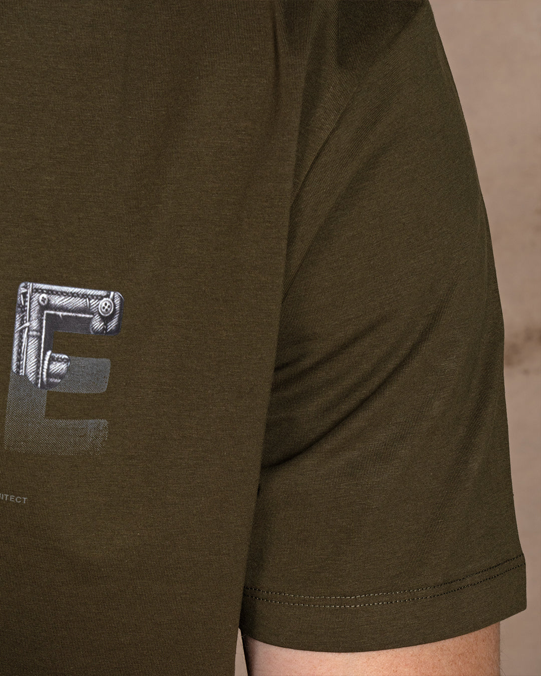Dark Olive printed Cotton T-shirt