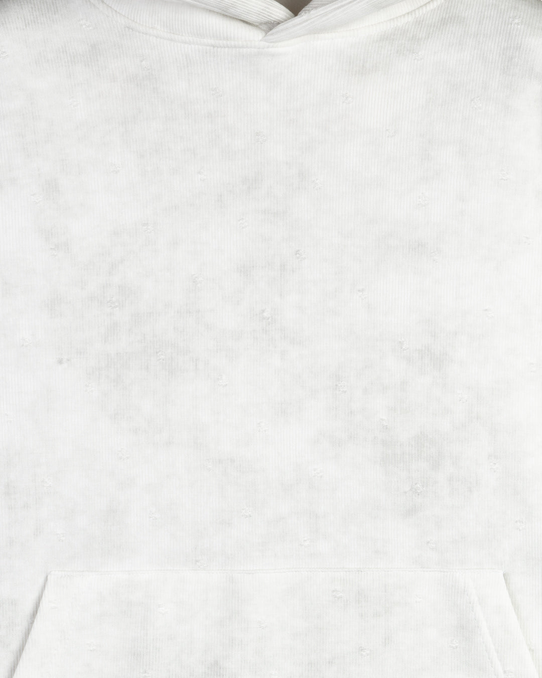 White Acid Wash Cotton Hoodie