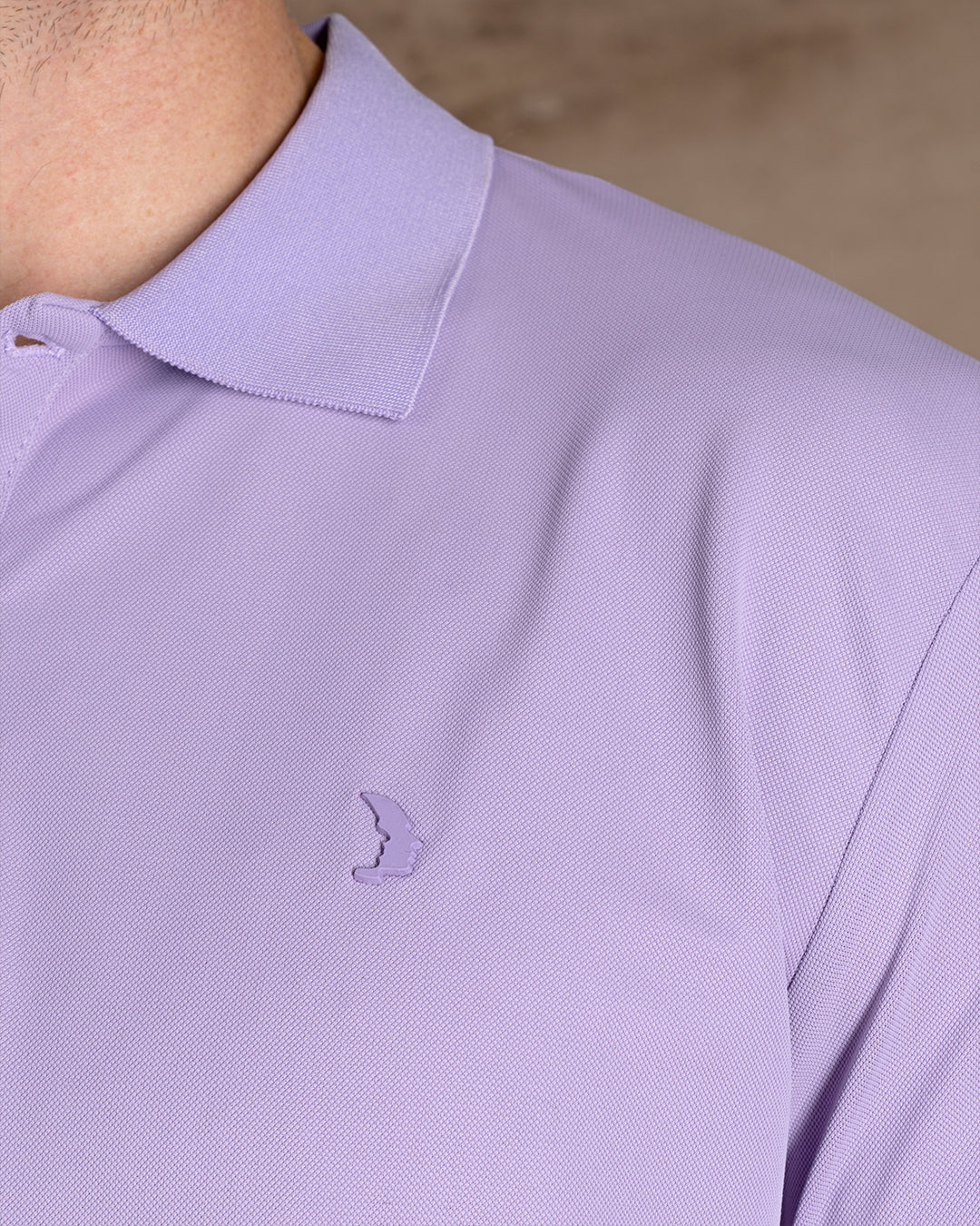 Mauve Cotton Knitted Polo Shirt Short sleeves