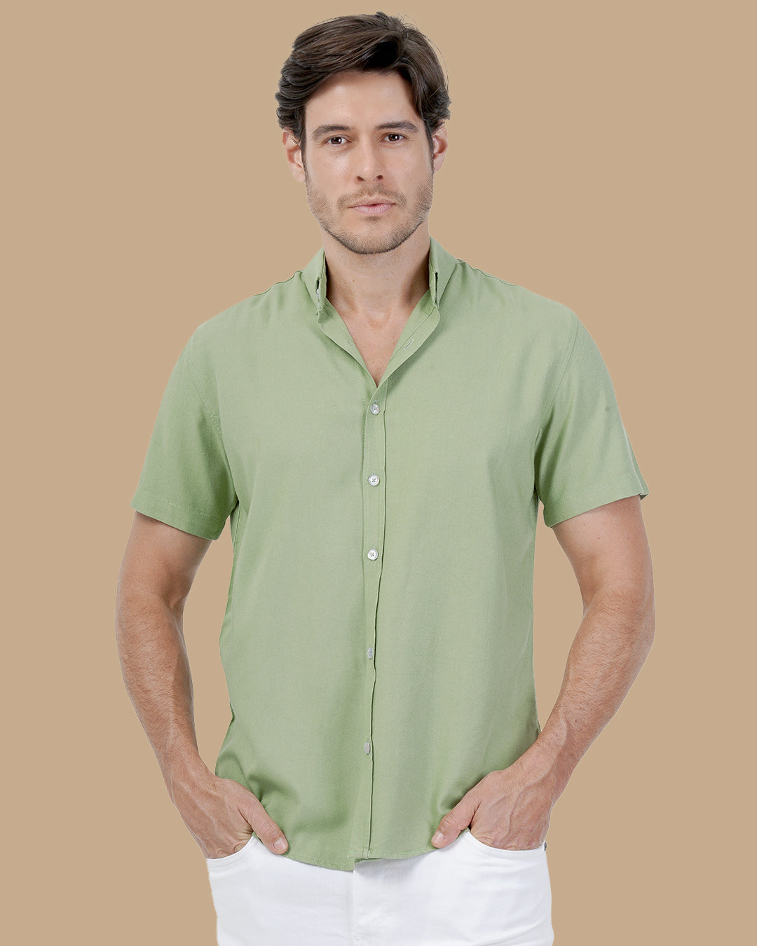 Olive Green Cotton shirt