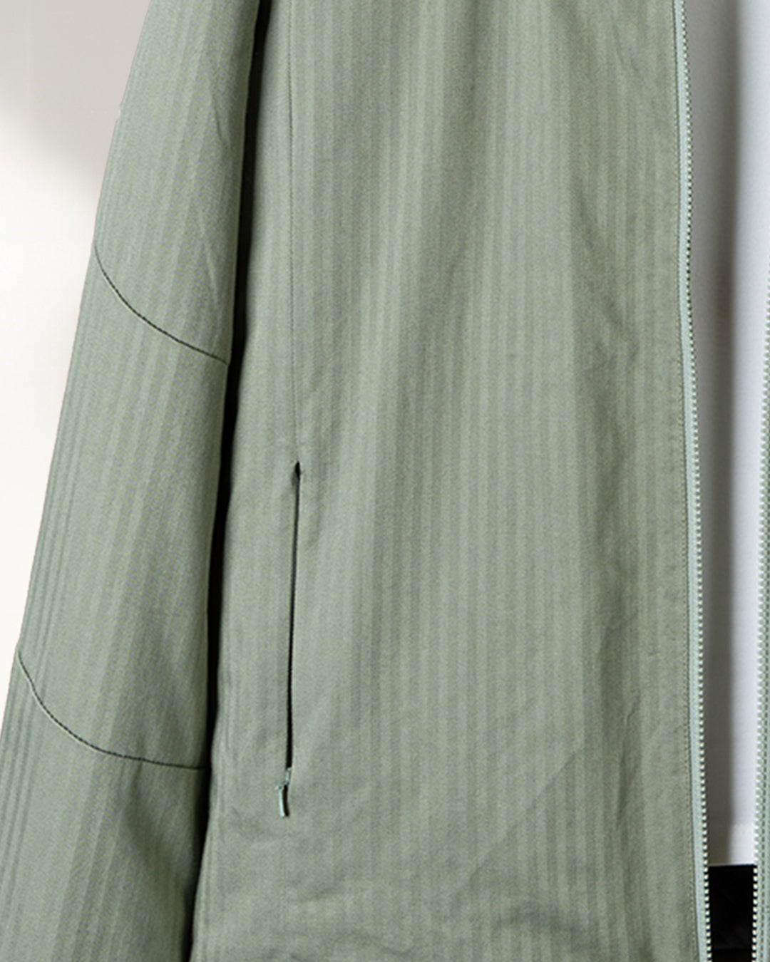 Olive Gabardine Hooded Jacket