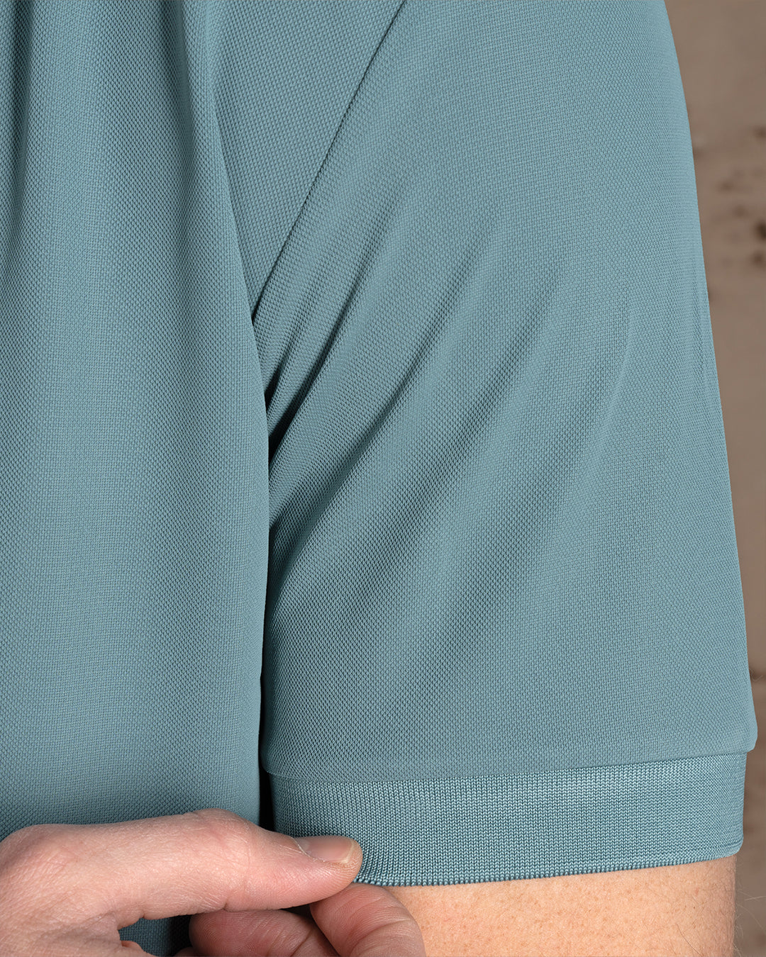 Dark Mint Cotton Knitted Polo Shirt Short sleeves