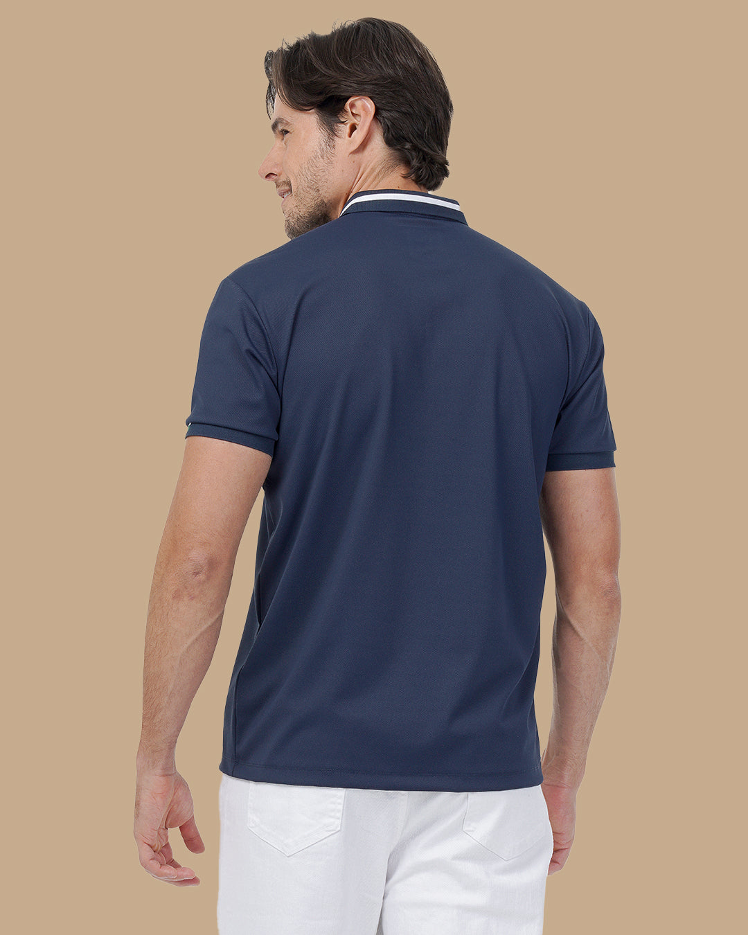 Navy Blue Cotton Polo Shirt