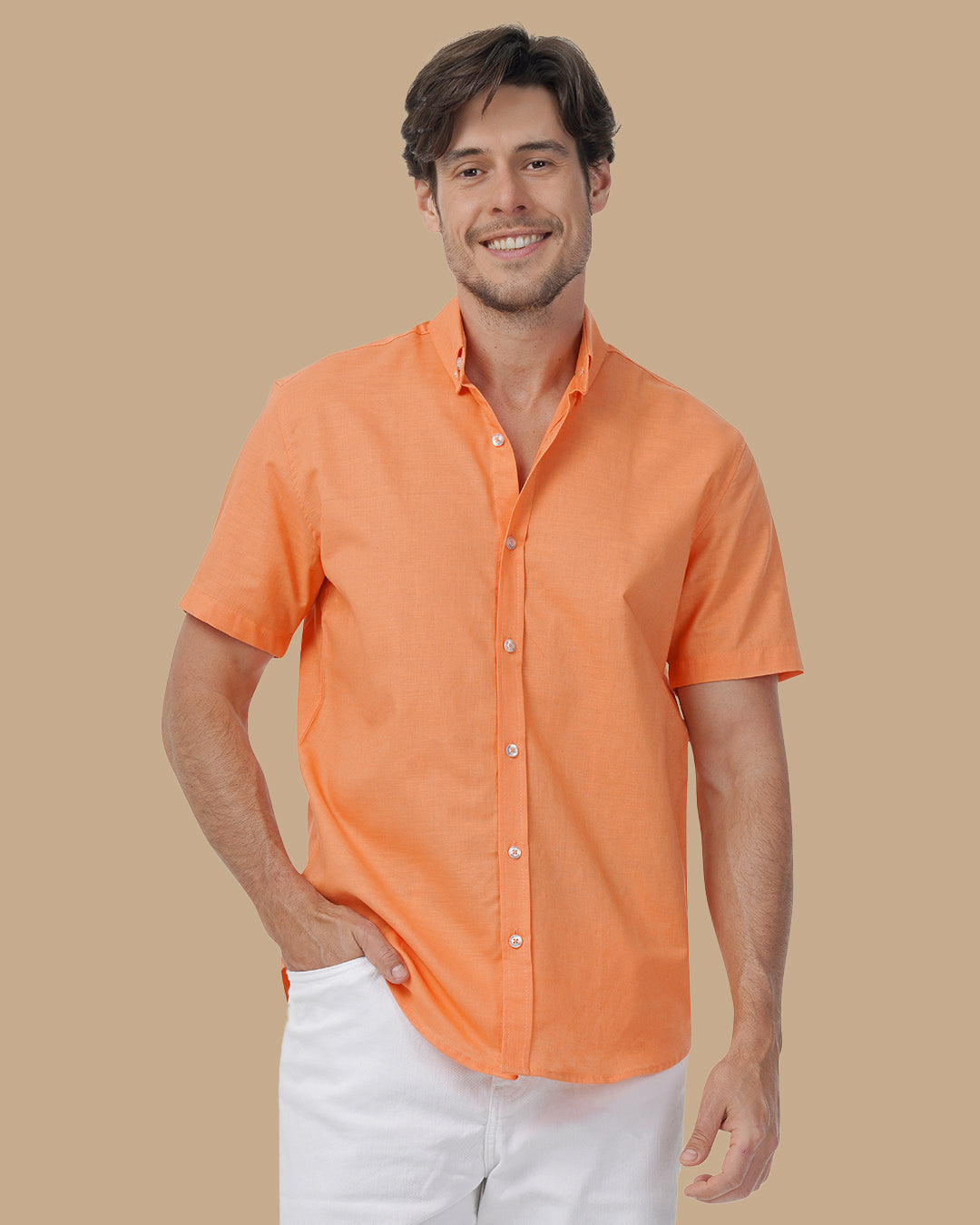 Orange Linen shirt