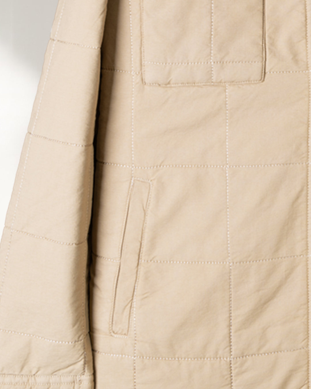 Beige Gabardine Quilted Jacket