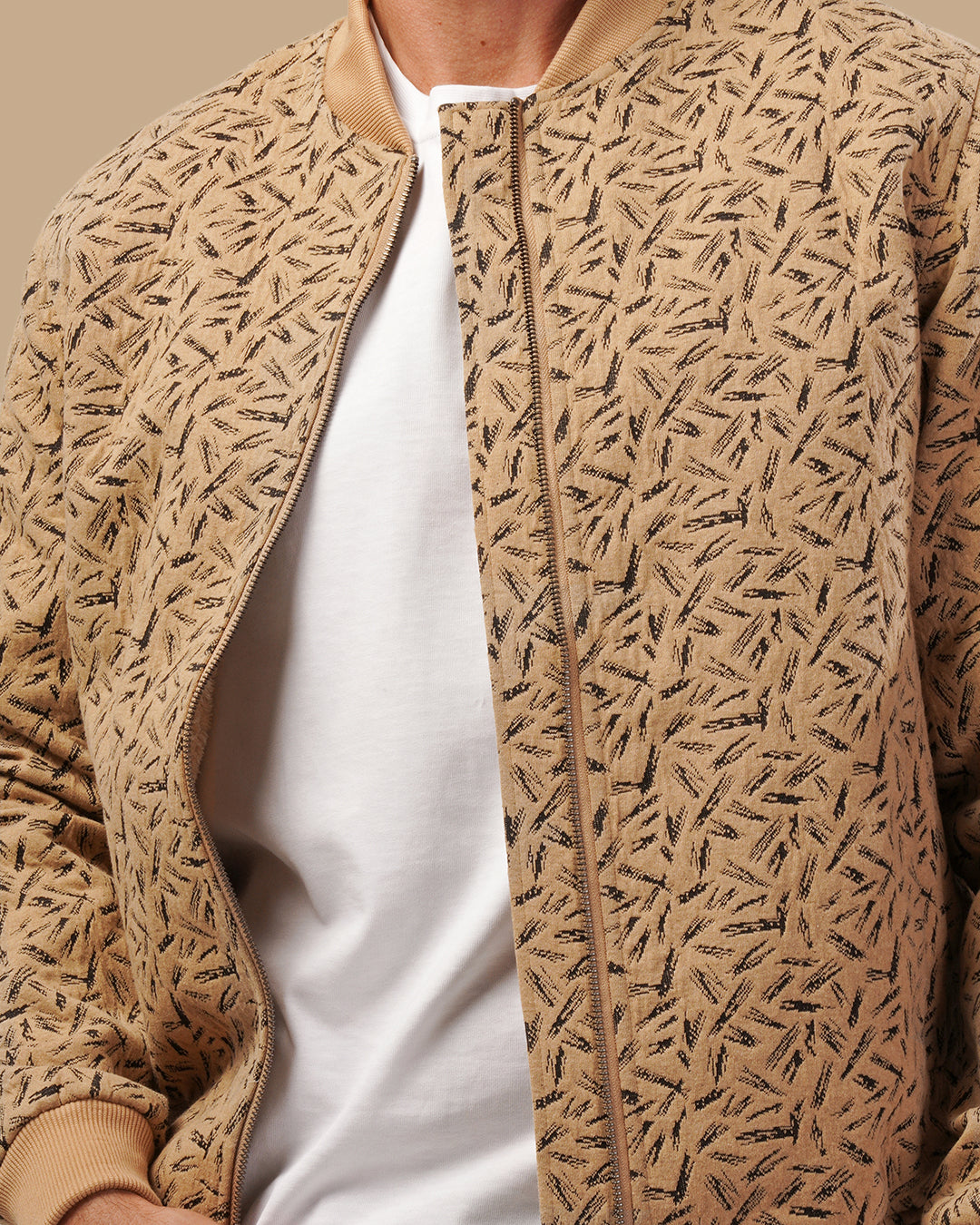 Camel Fur-Lined Wool Jacket