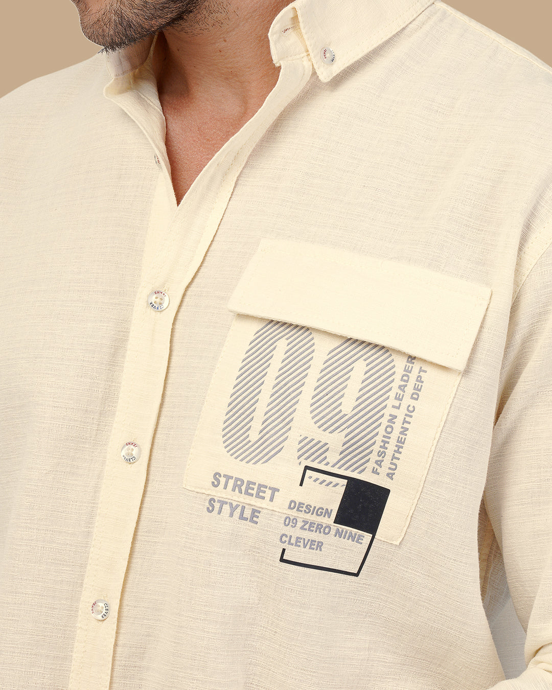 Off-White Cotton shirt - With Pocket