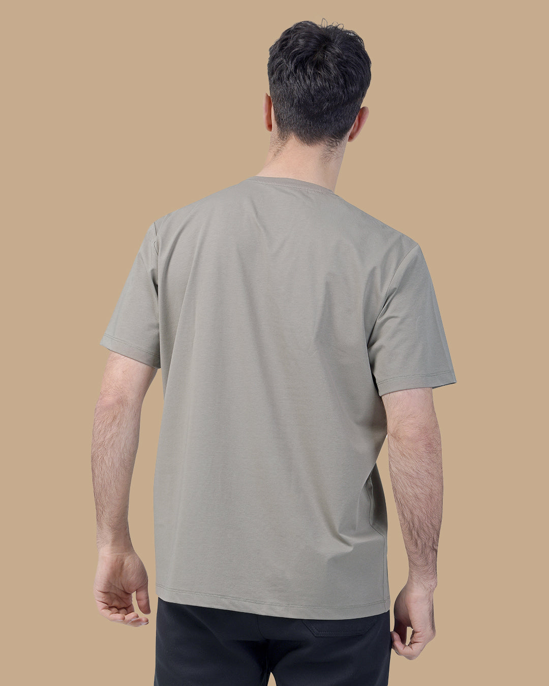 تي شيرت قطني كاكي