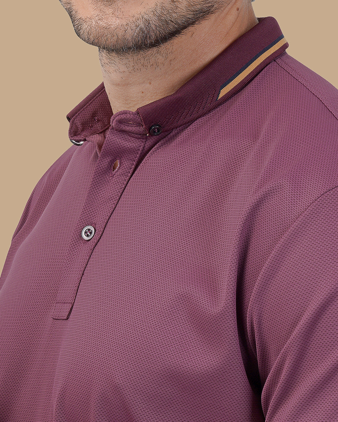 Mauve Cotton Polo Shirt