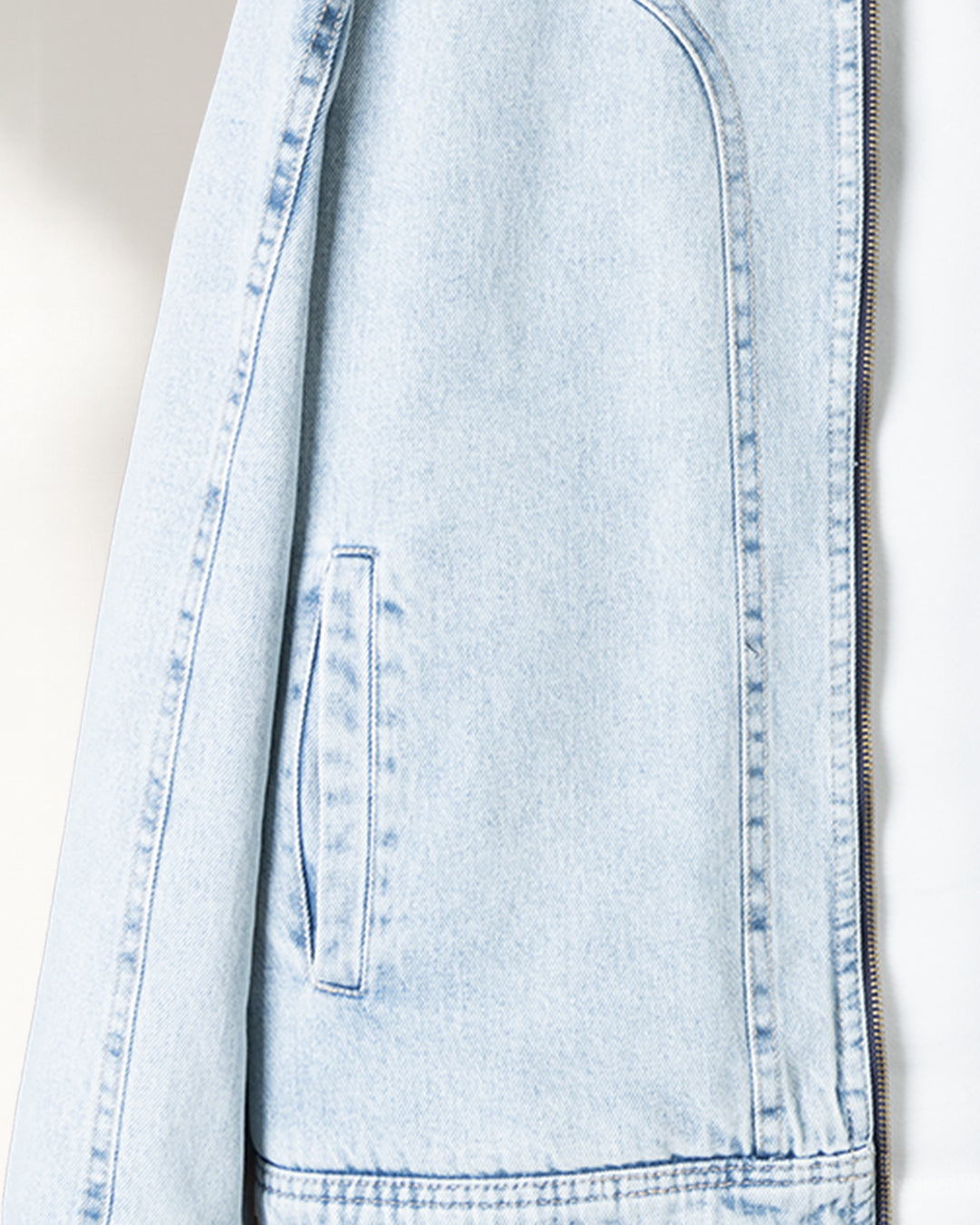 Ice-Blue Lined Denim Jacket