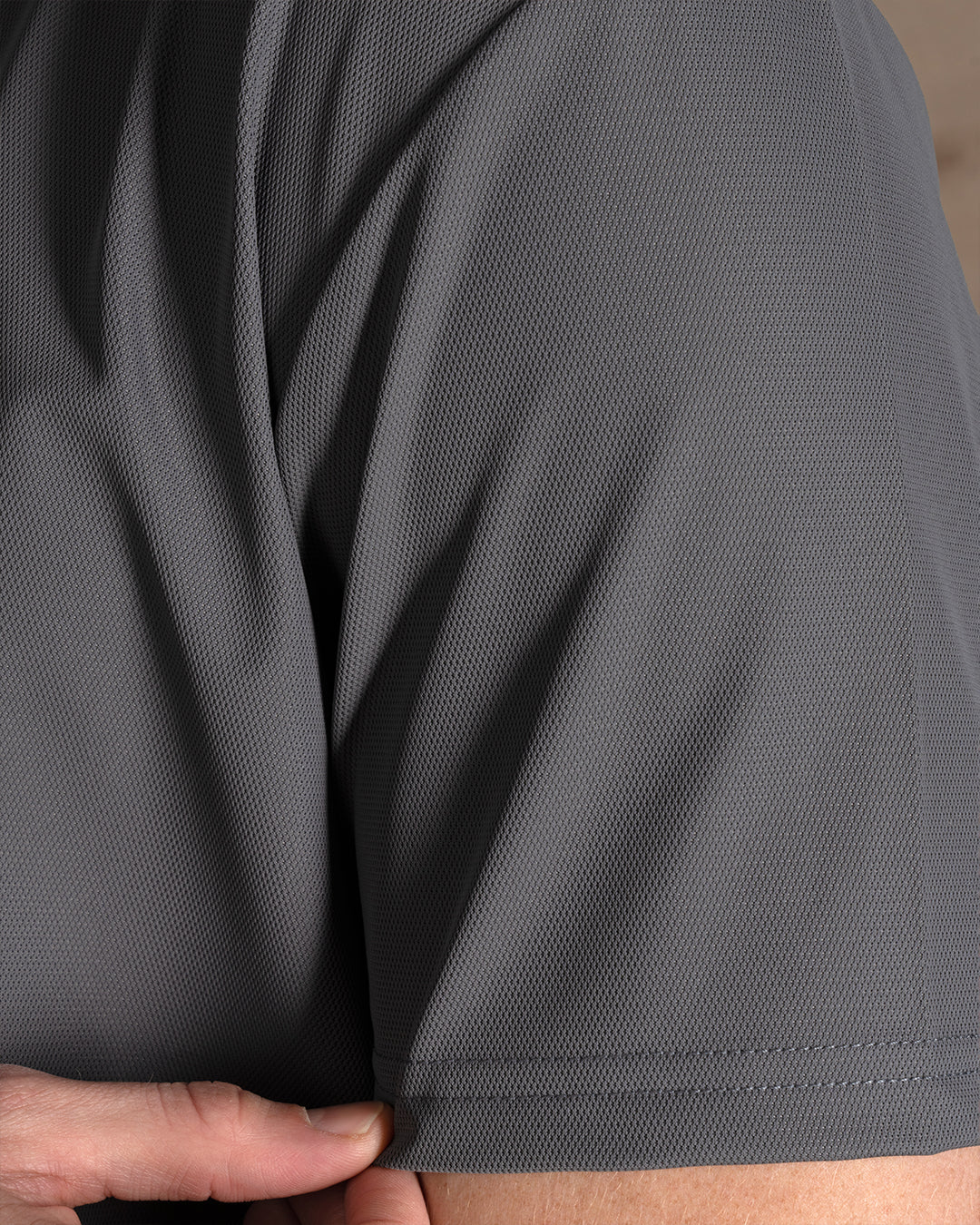 Dark Gray Cotton Polo Shirt Short sleeves