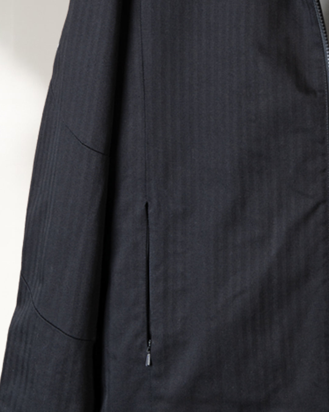 Black Gabardine Hooded Jacket