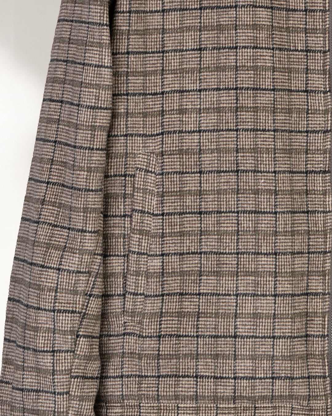 Brown Classic Checkered Blend Wool Jacket
